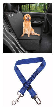 Dog Car Seat Cover with Mesh Window & Pockets