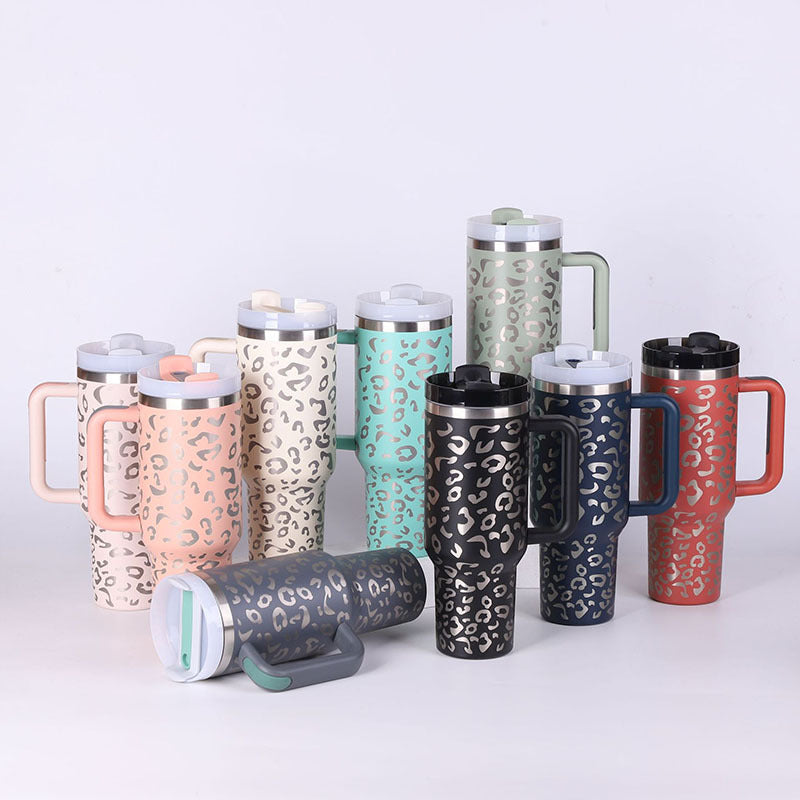 Stainless Steel Tumbler with Handle & Straw 40 Oz