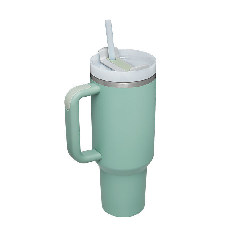 Stainless Steel Tumbler with Handle & Straw 40 Oz