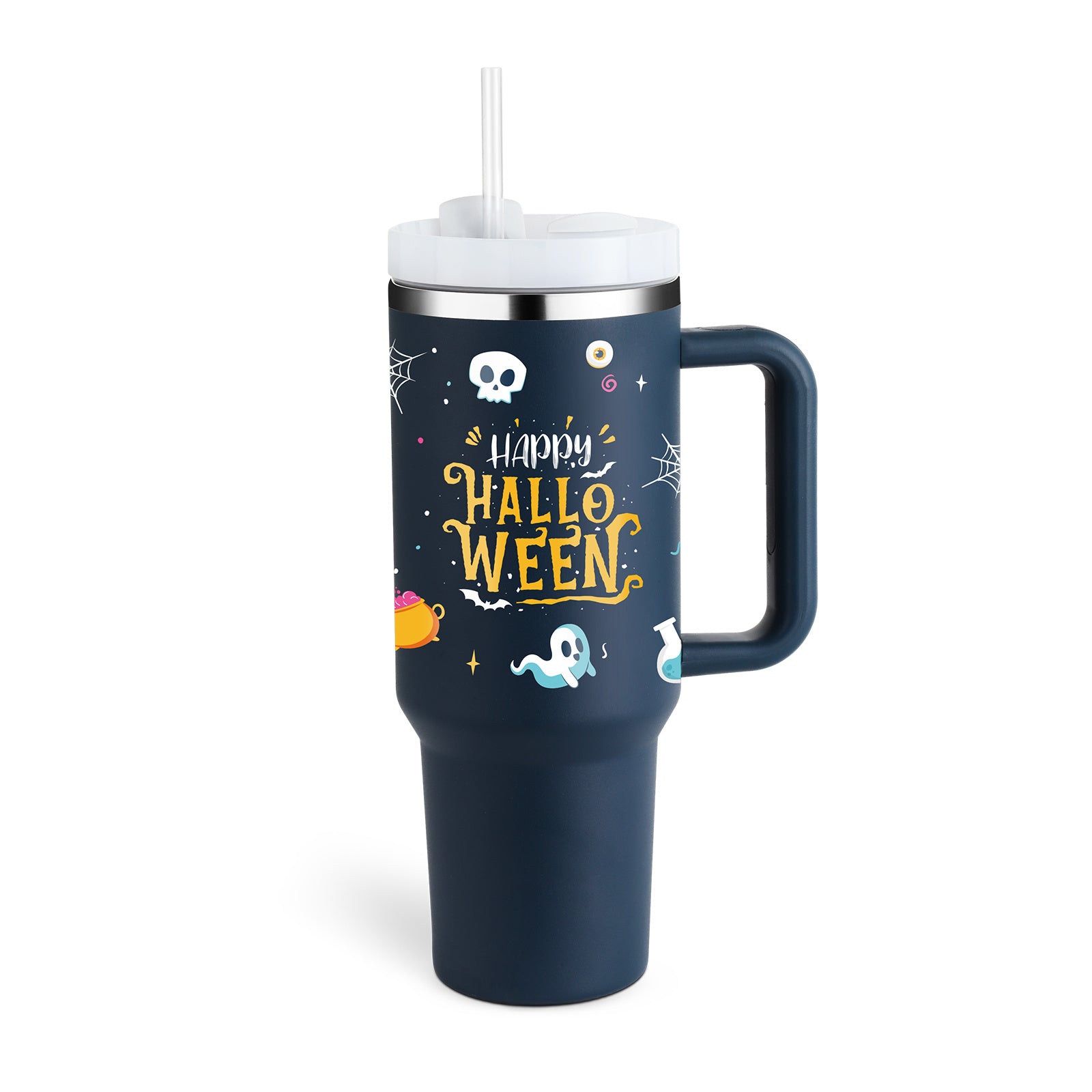 Stainless Steel Tumbler with Handle & Straw 40 Oz