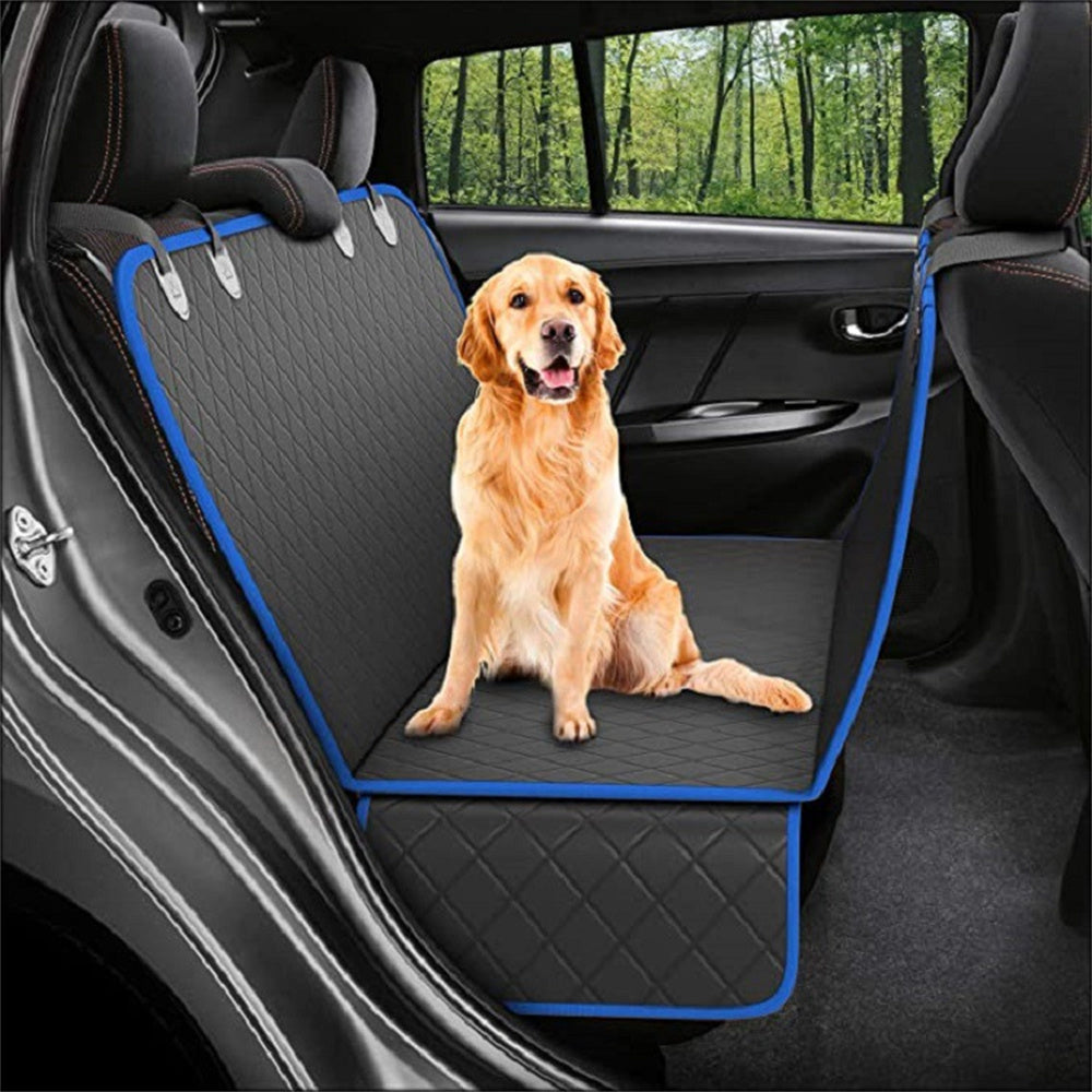 Dog Car Seat Cover with Mesh Window & Pockets